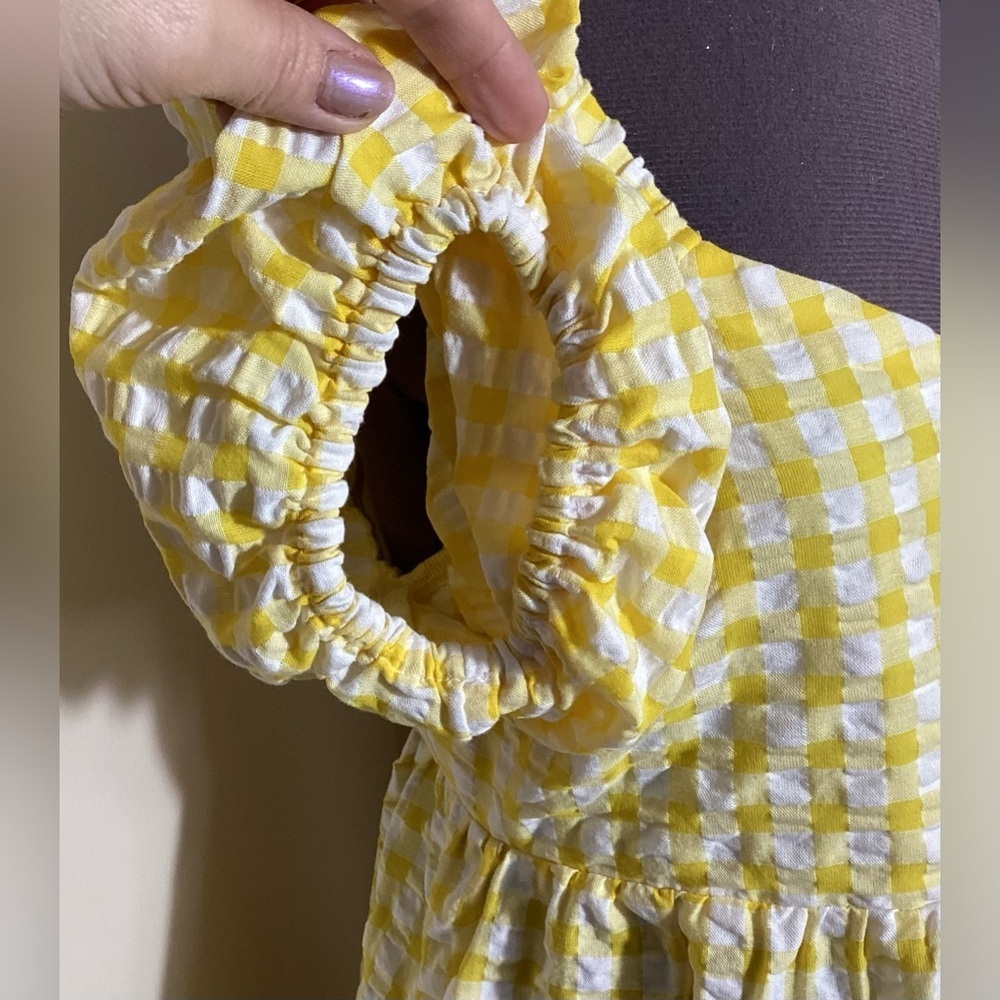 Old Navy Coquette Gingham Puff Sleeve Mini Dress - Picture 11 of 16